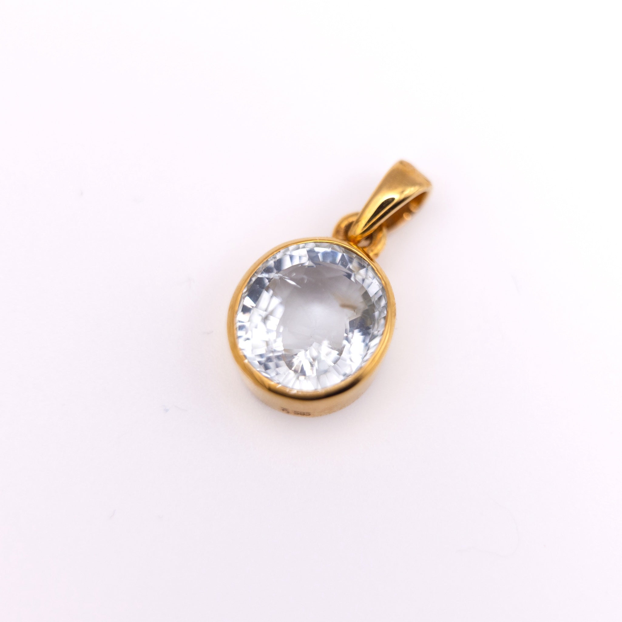 Gelbgold Aquamarin Anhänger