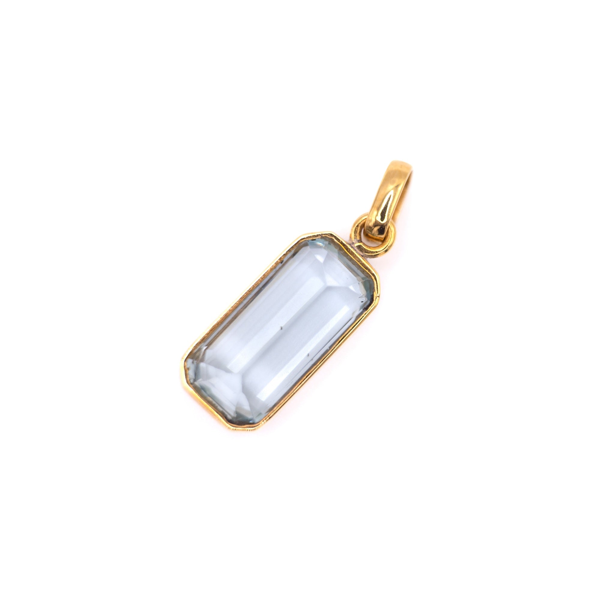 Gelbgold Aquamarin Anhänger