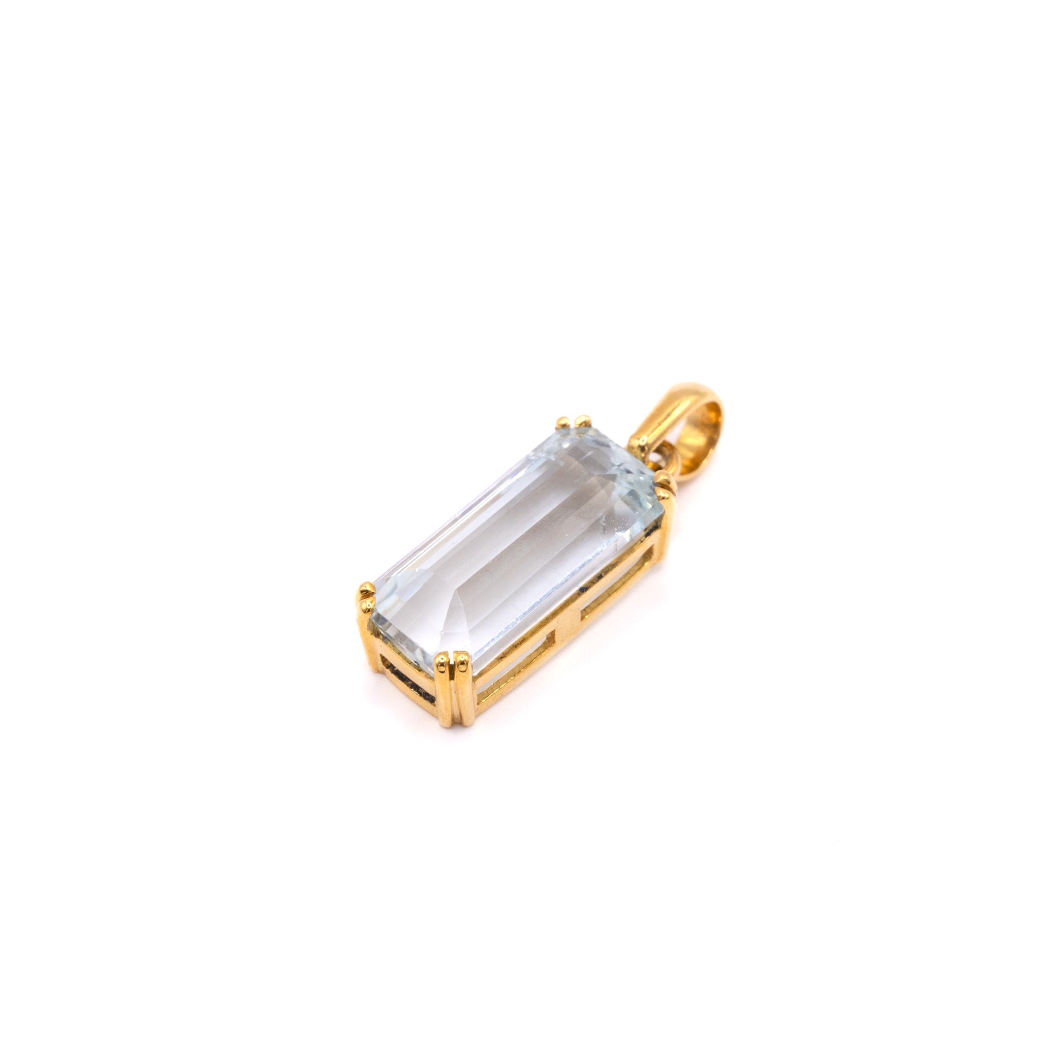 Gelbgold Aquamarin Anhänger
