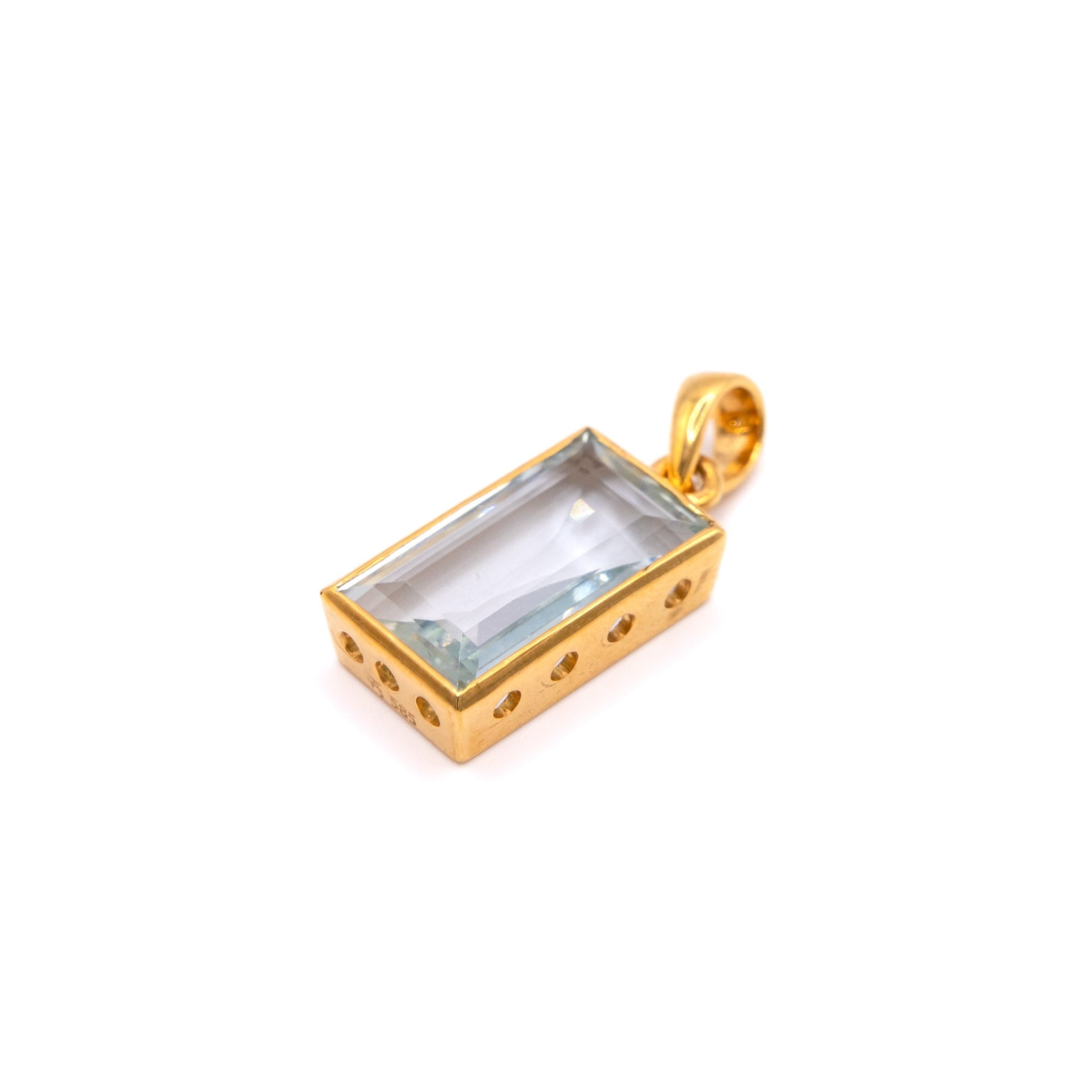 Gelbgold Aquamarin Anhänger