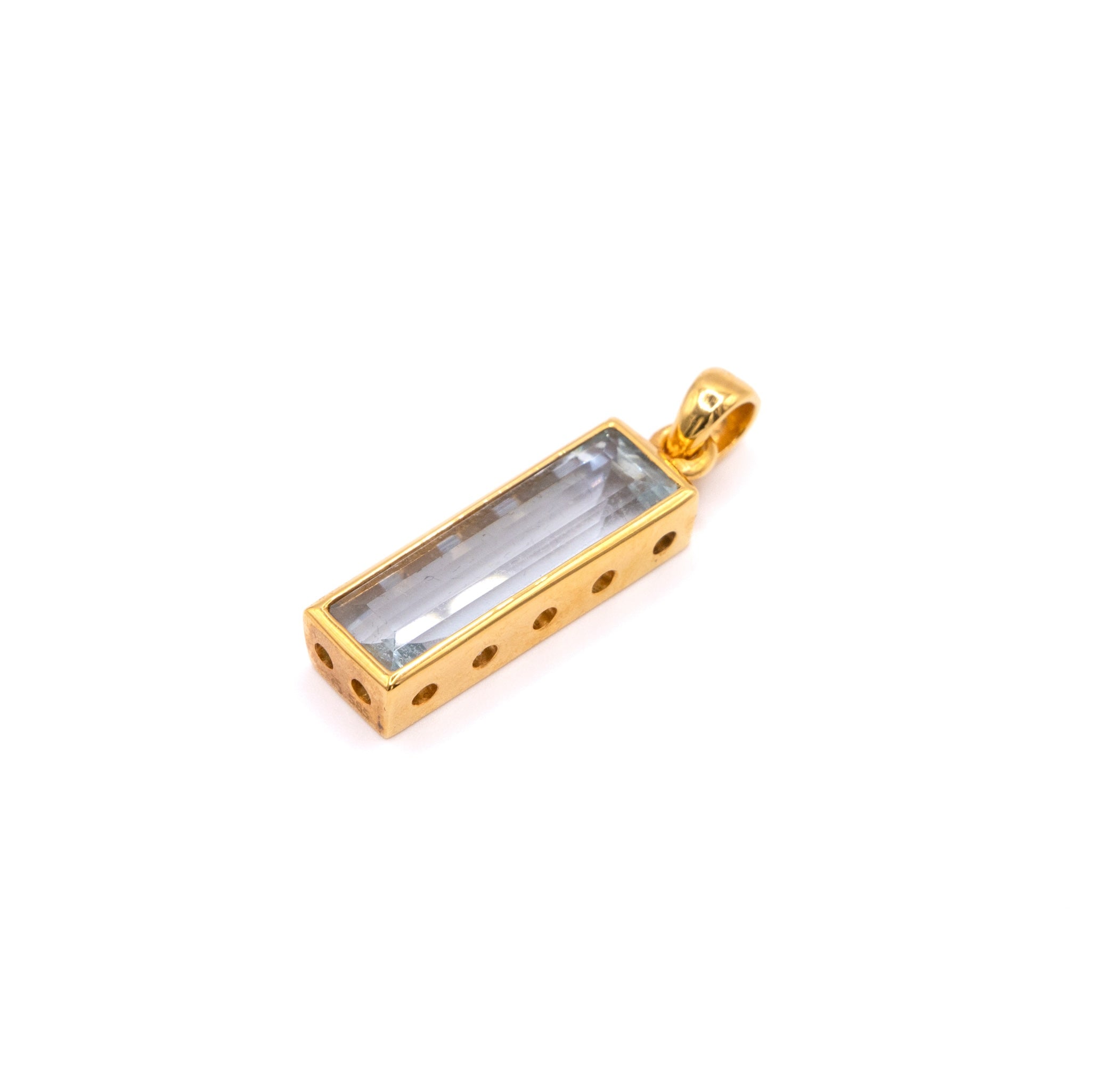 Gelbgold Aquamarin Anhänger