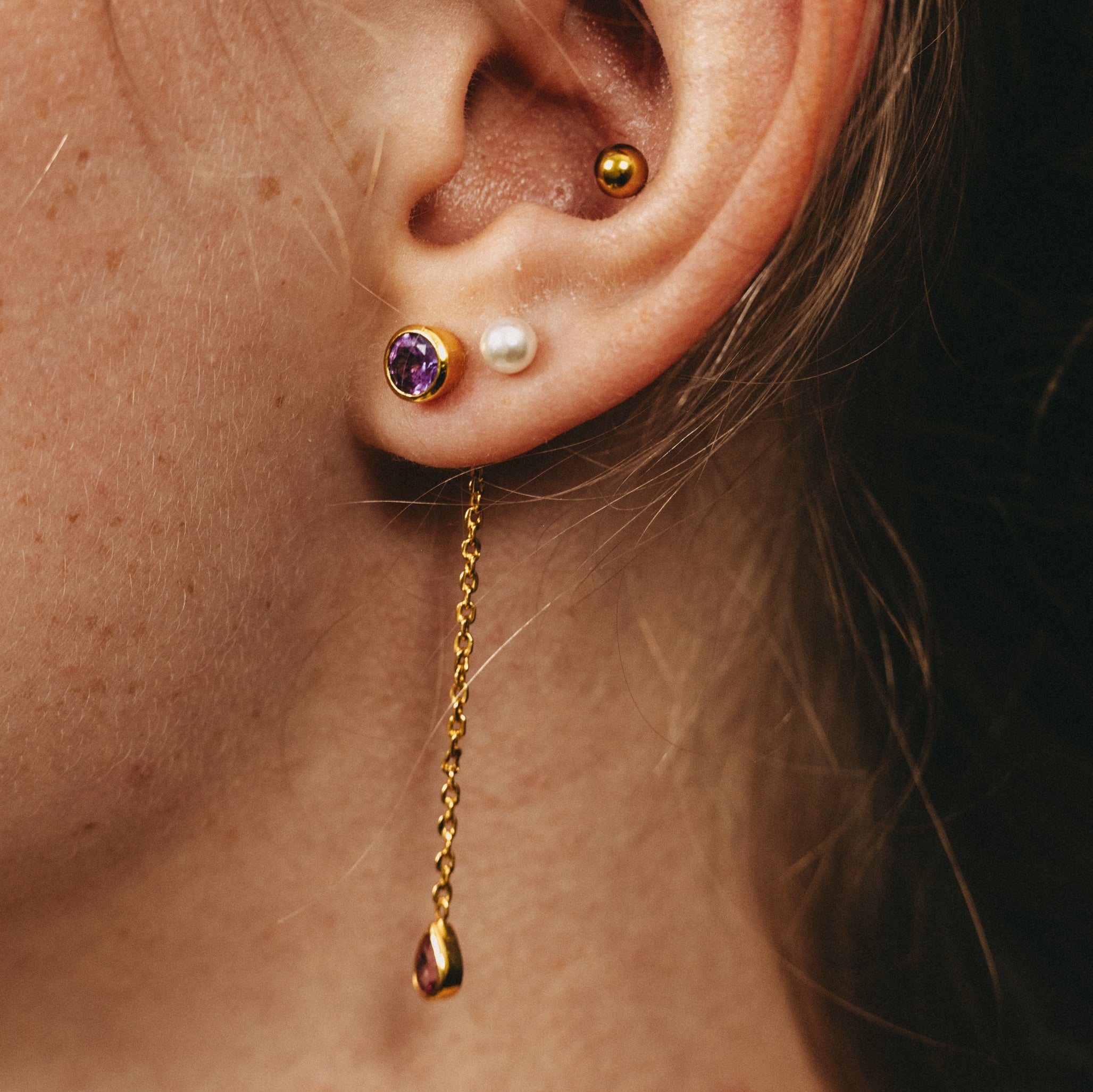 Gelbgold Saphir Ohrringe