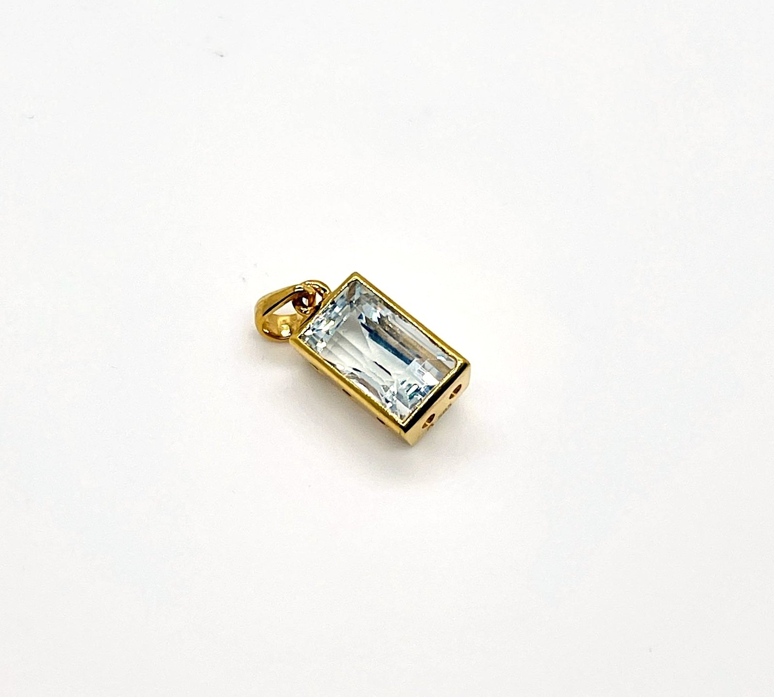 Gelbgold Aquamarin Anhänger