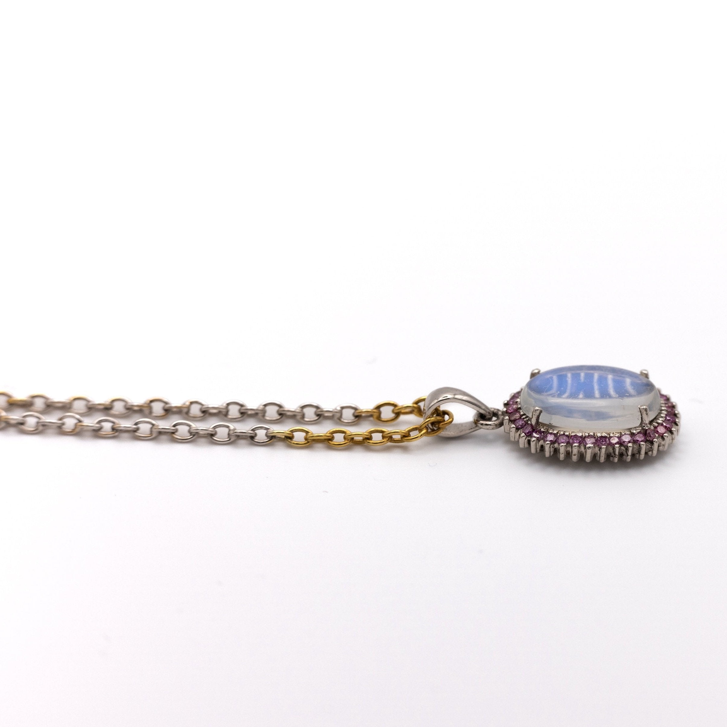 Gelbgold Halskette mit Mondstein