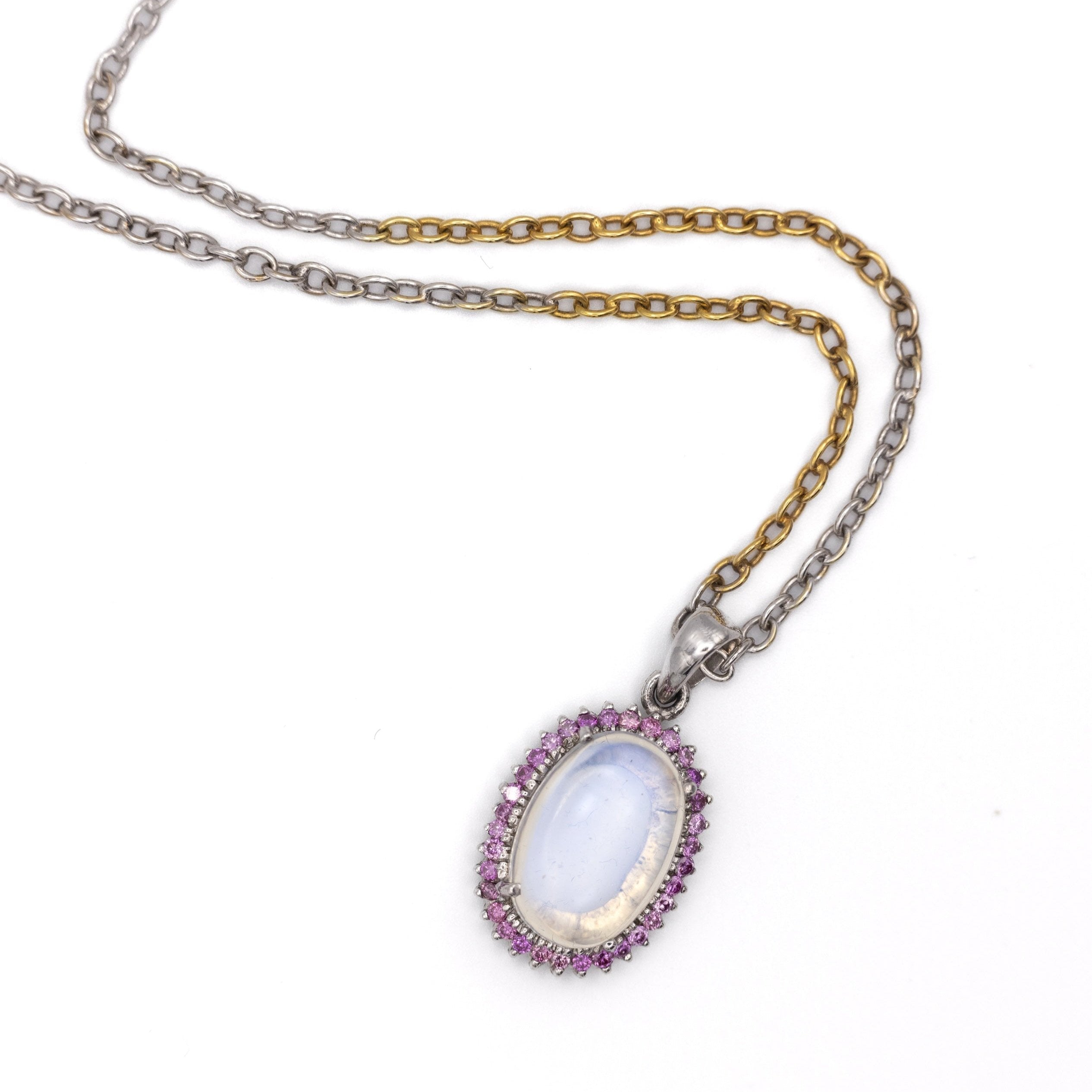 Gelbgold Halskette mit Mondstein