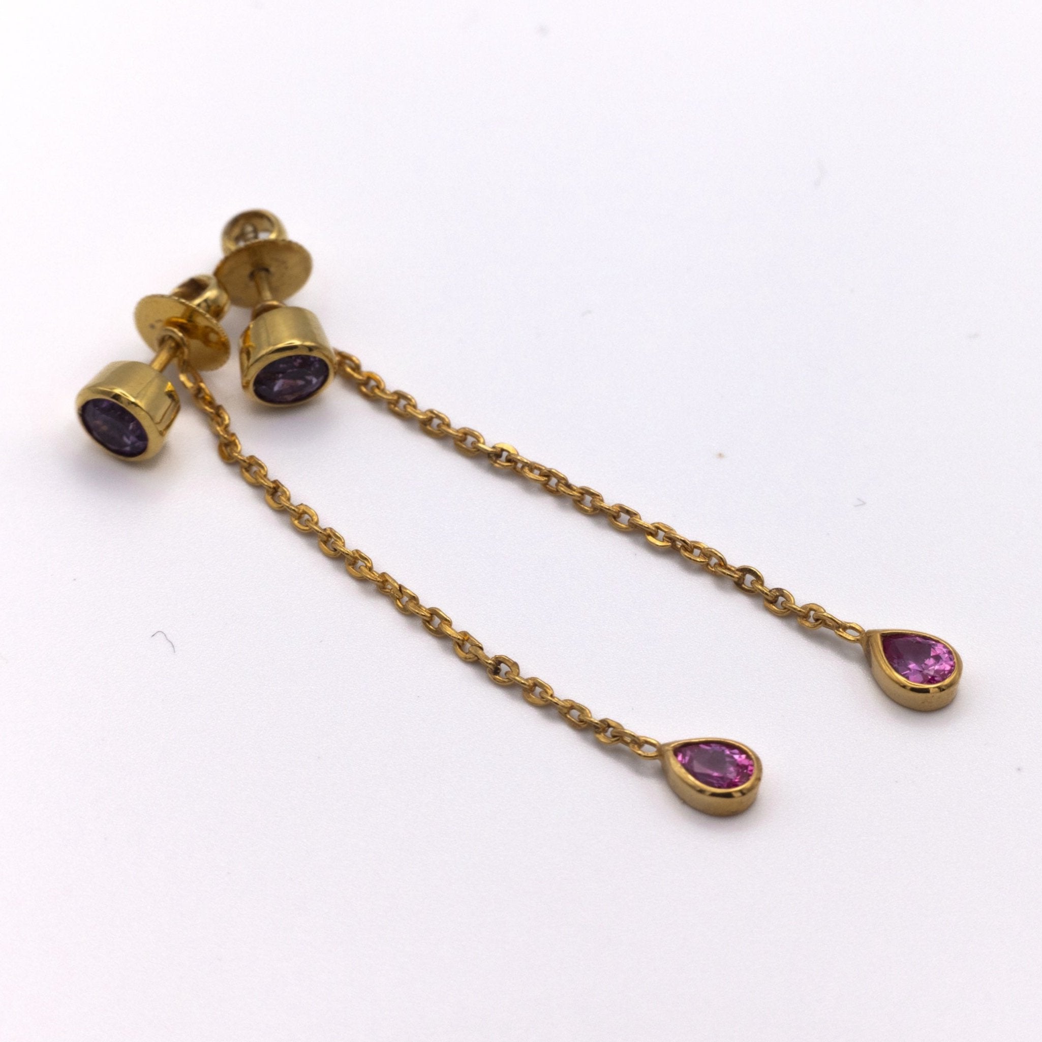 Gelbgold Saphir Ohrringe
