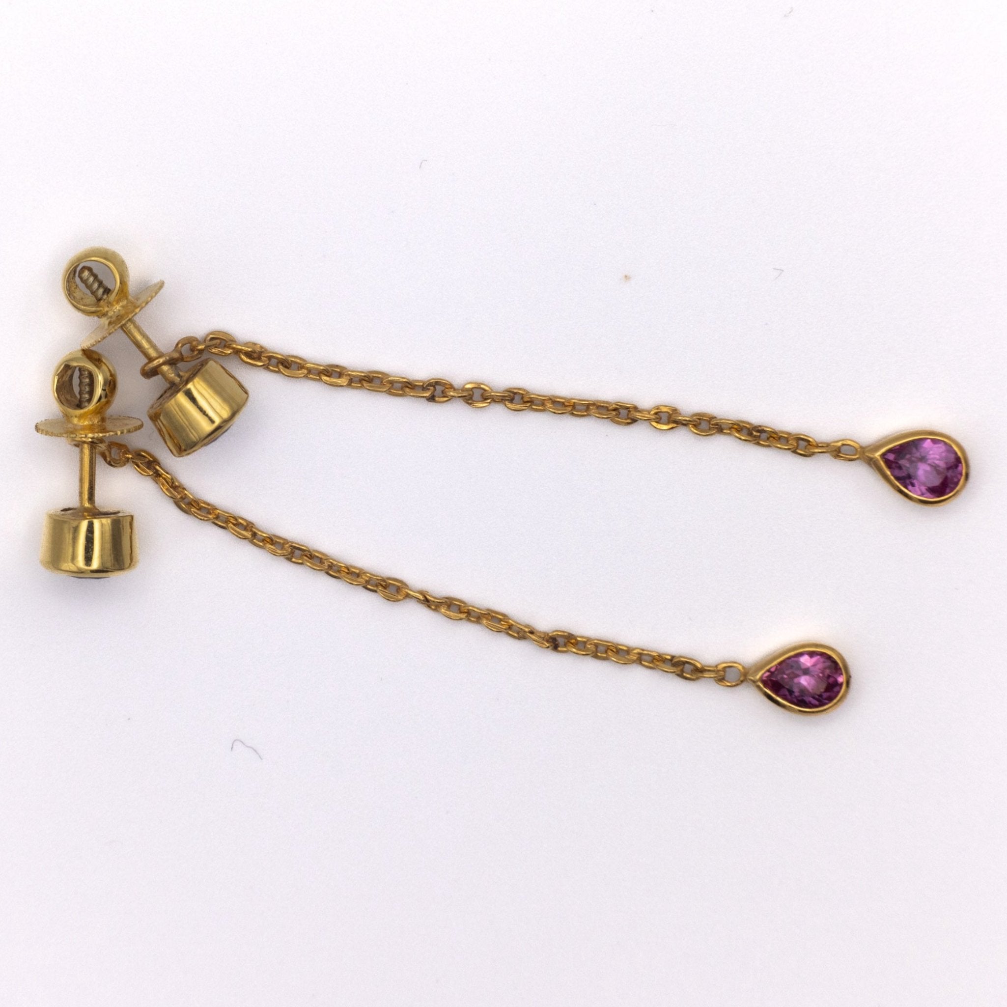 Gelbgold Saphir Ohrringe