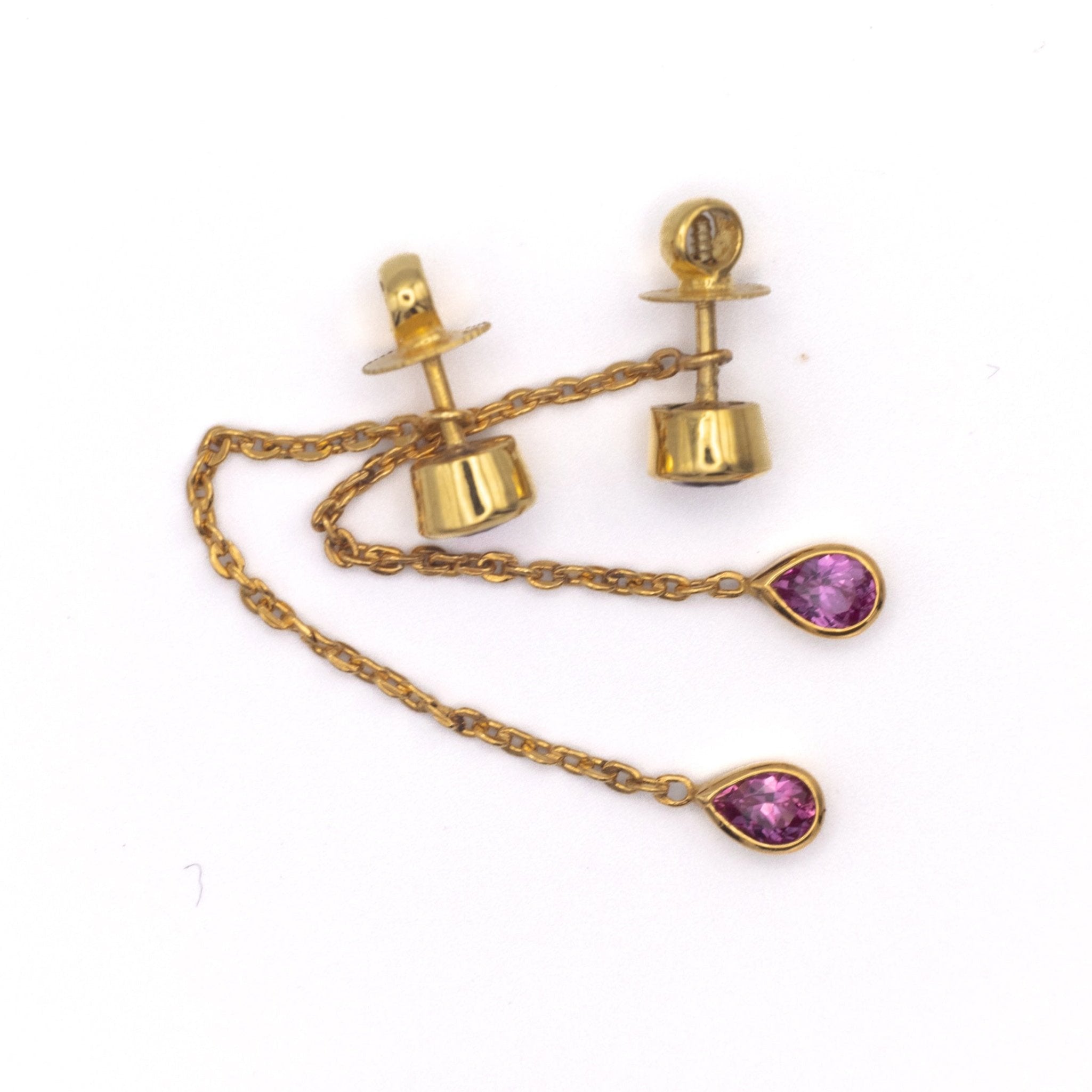 Gelbgold Saphir Ohrringe